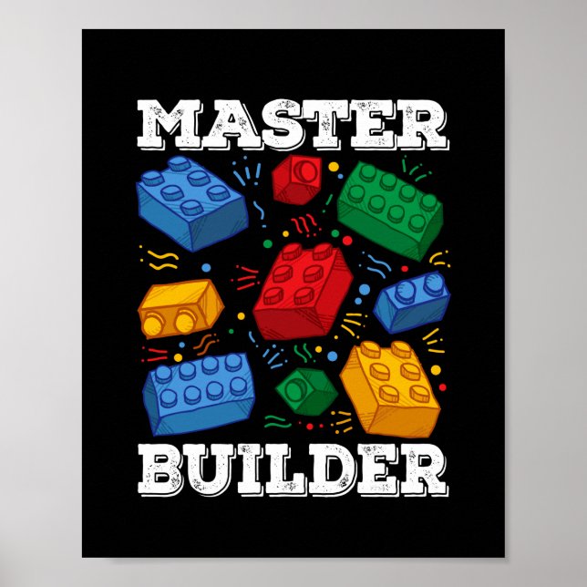 Póster Master Builder Cute Block Building Kids Toys Brick (Frente)