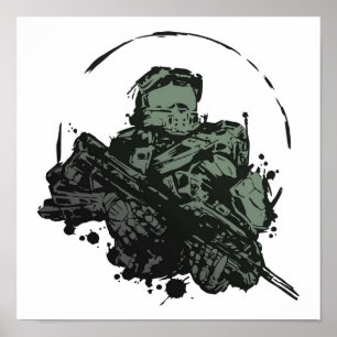Póster Master Chief Splash Fan Art