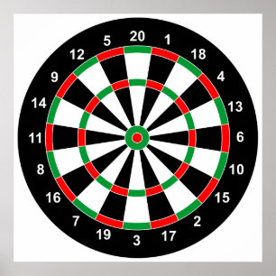 Póster Master Darts Board Basic Round Target Juego clásic