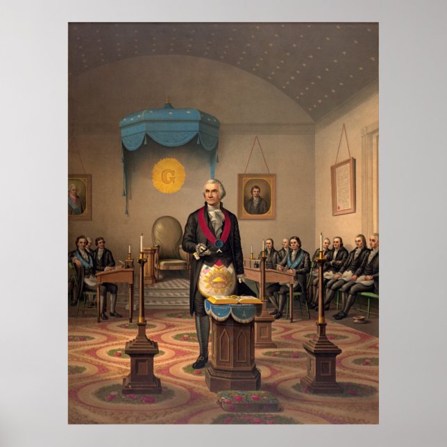 Póster Master Freemason Washington 1870 (Frente)