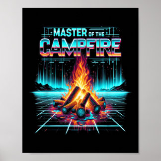 Póster Master Of The Campfire Dad Men Camping Enthusiast