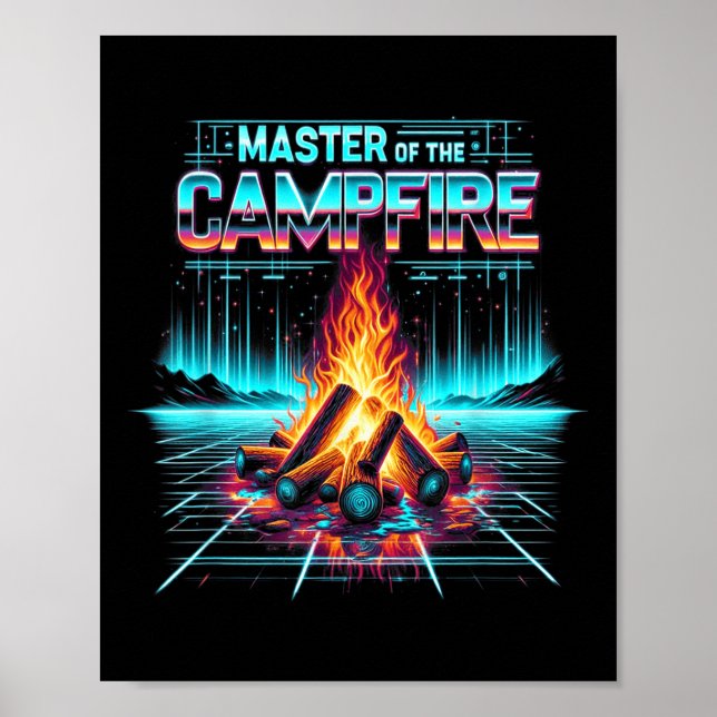 Póster Master Of The Campfire Dad Men Camping Enthusiast  (Frente)