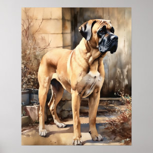 Póster Mastiff Dog Art Print Poster