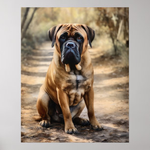 Póster Mastiff Dog Art Print Poster