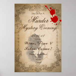 Póster Mata Misterio de Asesinato Poster Plantilla Vintag