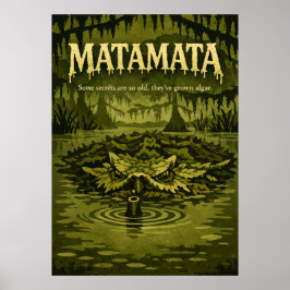 Póster Matamata Swamp Creature Retro Art