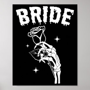 Póster Matanza de parejas de Boda de Halloween con esquel