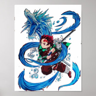 Póster Matanza del demonio Tanjiro Kamado