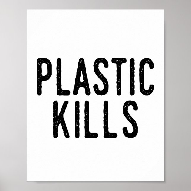 Póster Matanzas plásticas: Detener la contaminación salva (Frente)