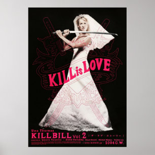Póster Matar a Bill Volumen 2 Vintage película japonesa