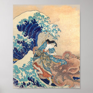 Póster Matar Al Octopus De Kanagawa