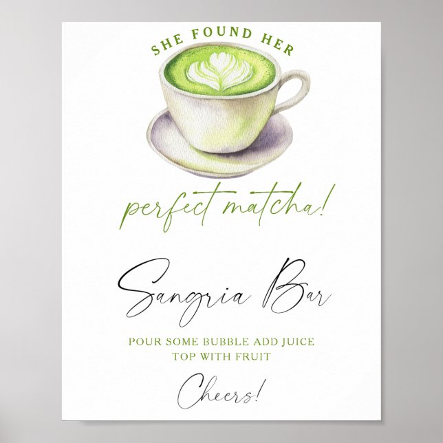 Póster Matcha tea Bridal ducha sangrienta bar (Frente)