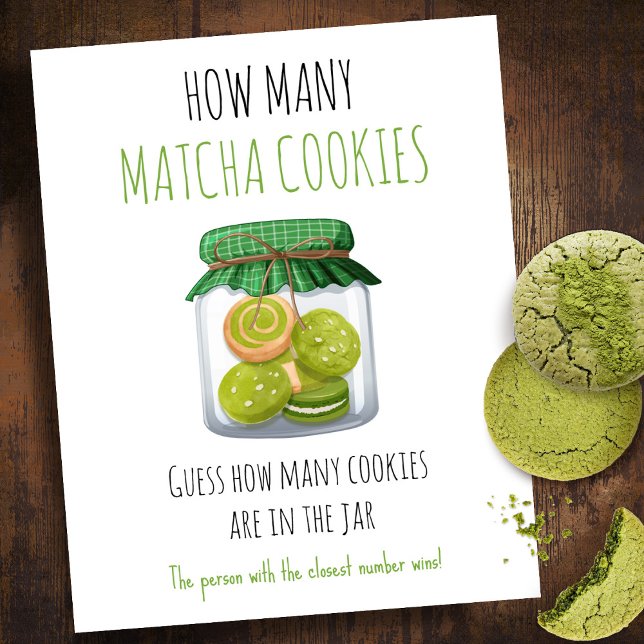 Póster Matcha Theme Party Game How Many Cookies Sign (Subido por el creador)