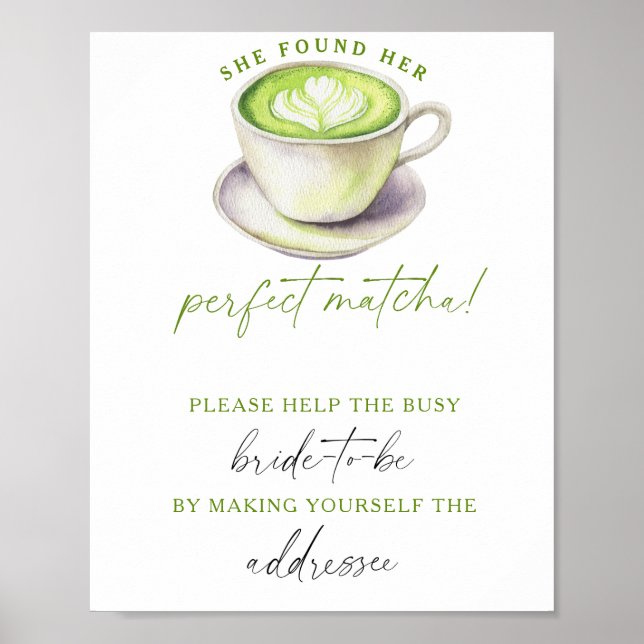 Póster Matcha Wedding Help the busy bride Address (Frente)