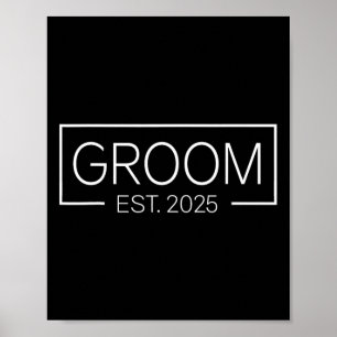 Póster Matching Bride Y Groom Casado 2025 Sr. Coupl