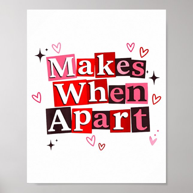 Póster Matching Couple Makes When Apart Long Distance Rel (Frente)