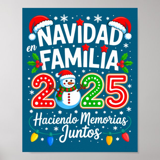 Póster Matching Family Pajamas Navidad En Familia Christm (Frente)