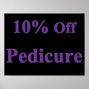 Póster Mate de 10% de descuento en pedicura