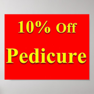 Póster Mate de 10% de descuento en pedicura