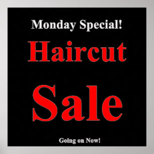 Póster Mate de Oferta Especial de Corte de Pelo de