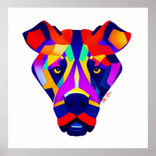 Póster mate de valor blanco del perro de Alexander