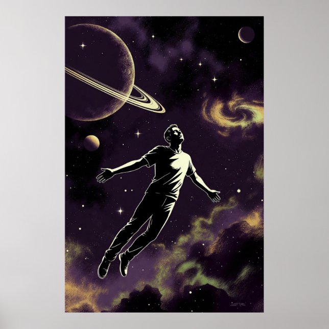 Póster mate de valor de Fotones Voladores (Frente)