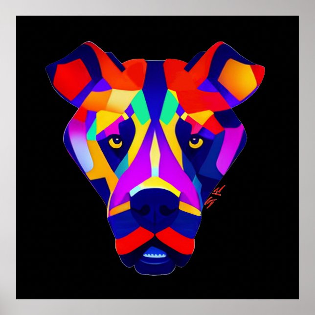 Póster mate de valor negro del perro de Alexander (Frente)