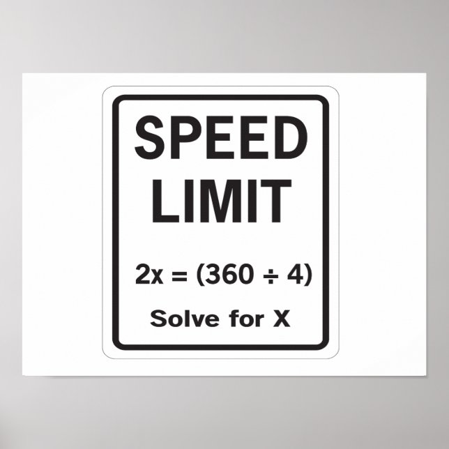 Póster Matemática de límite de velocidad (Frente)