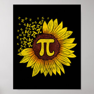 Póster Matemática del girasol Nerd Teacher Shirt