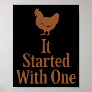 Póster Matemáticas de Pollo Demasiados Pollos Humor de Pa