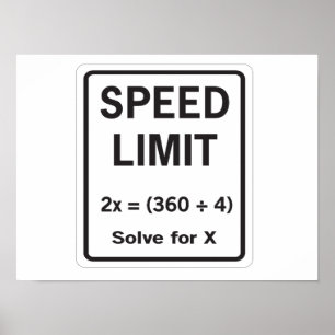 Póster Matemáticas del límite de velocidad