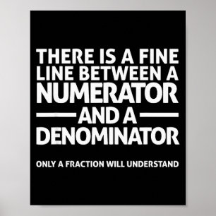 Póster Matemáticas Divertidas, Línea Delgada Numerador De