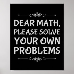 Póster Matemáticas Divertidas Pre-adolescente Querida Mat