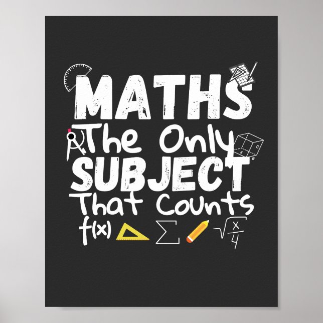 Póster Matemáticas: El único sujeto que cuenta a la peato (Frente)