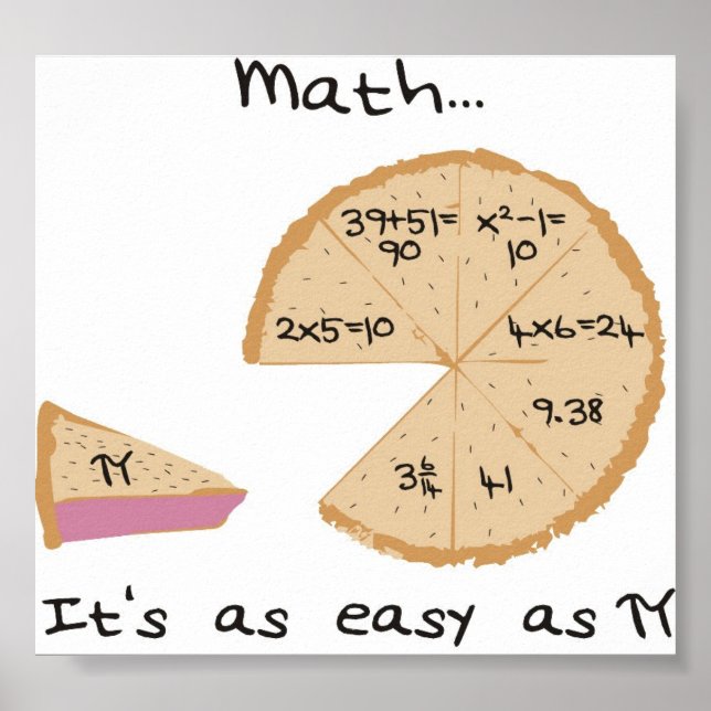Póster Matemáticas es tan fácil como... poster (Frente)