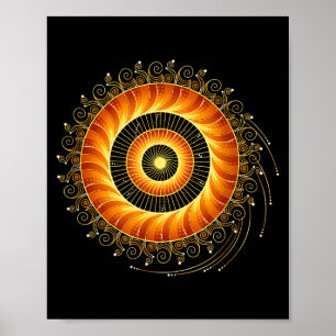 Póster Matemáticas Espiral Geometría Sagrada Fibonacci Ma