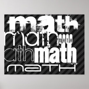 Póster Matemáticas; franjas grises negras y oscuras