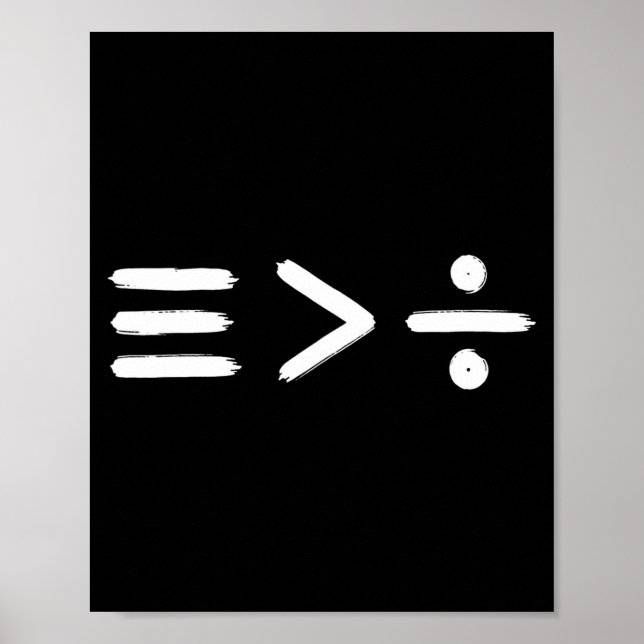 Póster Matemáticas Igualdad > Símbolo matemático de di (Frente)