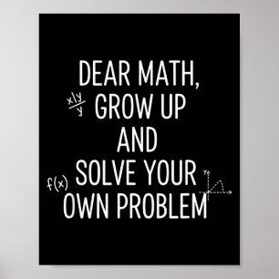 Póster Matemáticas Querida Matemática, Crece Y Resuelve T