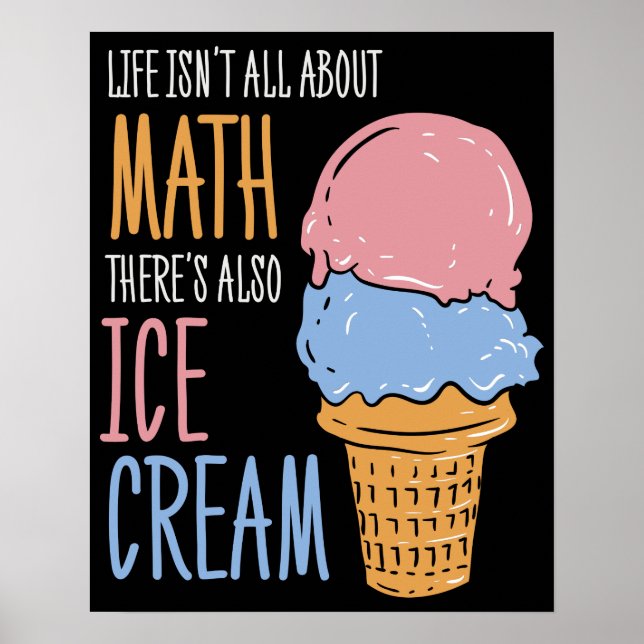 Póster Matemáticas y mordaza matemática de helados (Frente)