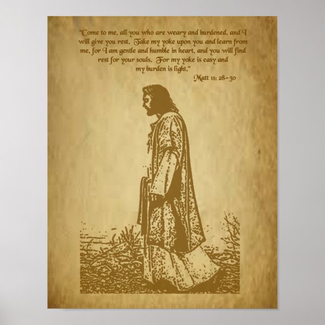 Póster Mateo 11 28-30 (Frente)
