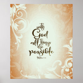 Póster Mateo 19:26 Con Dios todas las cosas son posibles