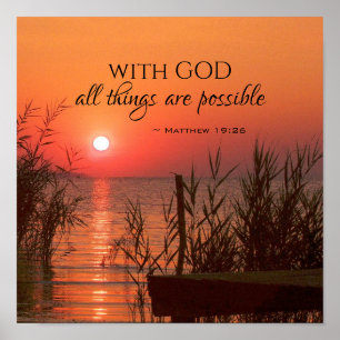 Póster Mateo 19:26 Con Dios todo es posible