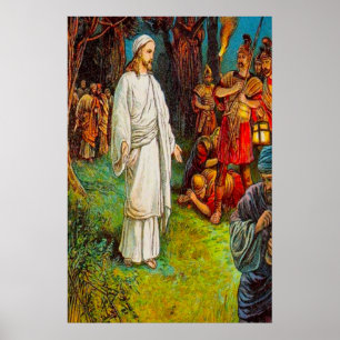 Póster Mateo 26:47-50 Jesús es poster arrestado