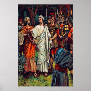 Póster Mateo 26:51-56A El oído del hombre está cortado po