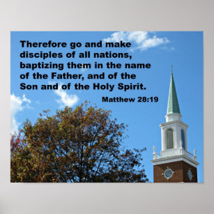 Póster Mateo 28:`19 Por lo tanto, ve y haz discípulos...