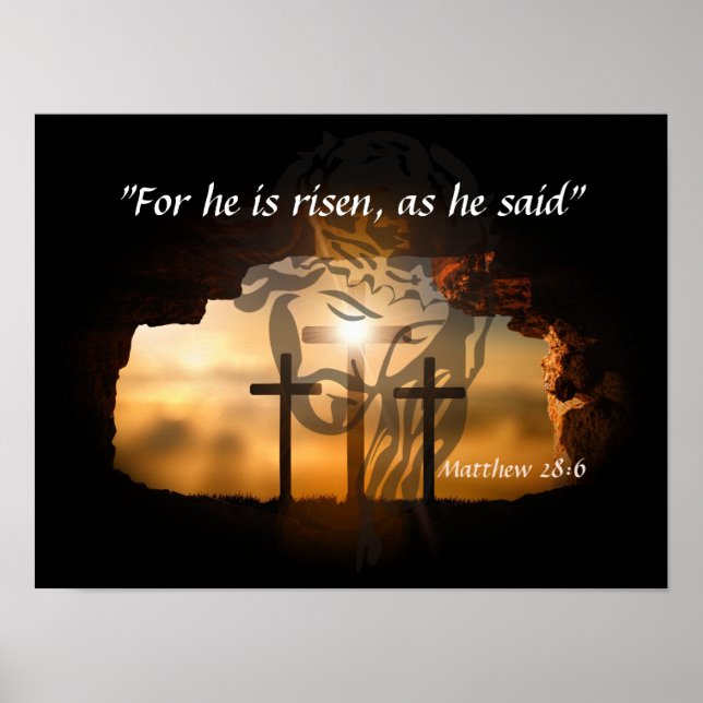 Póster Mateo 28:6 (Frente)