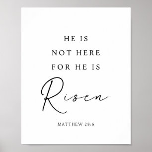 Póster Mateo 28:6 Él ha Resucitado, Pascua Cristiana