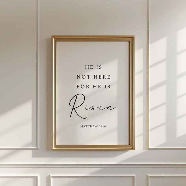Póster Mateo 28:6 Se levanta, Pascua Cristiana (Subido por el creador)