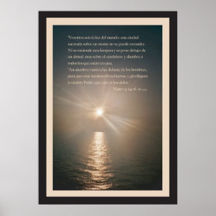 Póster Mateo 5: 14-16 con Borde